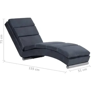 vidaXL Chaiselongue Grau Wildleder-Optik