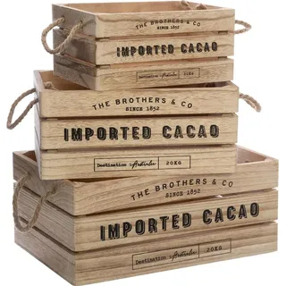 Atmosphera Set aus 3 Kisten Colonial 35,2 cm 3-tlg. beige