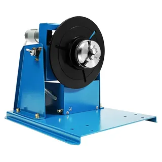 Schweißpositionierer Drehtisch - BY-10 - Tisch 18 cm - Neigung 0–90° - Motor 10 W DC24V - EU-Stecker 220 V - Gusseisen - Tischgerät - Blau - Blau