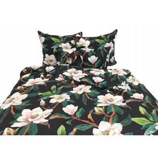 Zbyszko I D'Lux Bettwäsche-Set 160x200 cm Schwarz Blumen - Schwarz