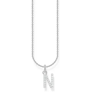 Thomas Sabo Kette mit Anhänger Buchstabe N Silber