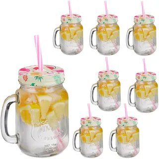 Relaxdays Trinkglas Set 0,5 l 8-tlg.