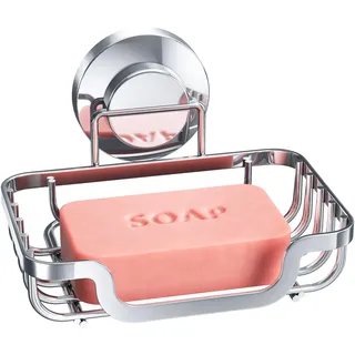 TAILI Dusche Seifenschale mit Ablauf, MAX Halten 5 KG, Edelstahl Seifenschalen ohne Bohren, Seifenhalter Wandmontage für Badezimmer, Seifenhalter mit Saugnapf, Küche Schwammhalter, Silber