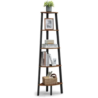 VASAGLE Eckregal 34,2 x 158,8 x 34,2 cm Braun, Schwarz