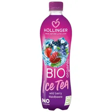 Bio Waldbeere Eistee 500ml - fruchtige Erfrischung in PET Flasche - ohne künstliche Aromen Farbstoffe und Konservierungsstoffe von Höllinger Juice