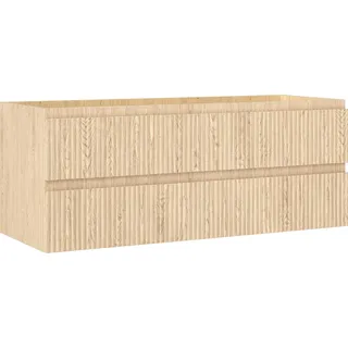 Mexen Rivel Badezimmer-Unterschrank 120 cm, 2 Schubladen, geriffelt, Eiche - 91A20-12047-2-BFF81 - Braun