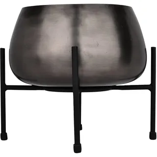 EGLO LIVING Übertopf Sakata, Deko Blumentopf mit Füßen | Blumenständer aus Metall in Nickel-Antik und Schwarz, Pflanzentopf mit Gestell, 24 x 21 cm