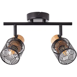 Brilliant Deckenstrahler »Santy« E14 1 Stk. schwenkbar, 20 x 36 x 7 cm, E14, Metall/Bambus, schwarz/natur, schwarz