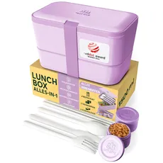 Bild von Bento Lunchbox verschachtelbar 1500 ml All-in-One, Bento Box Erwachsene, Mahlzeit Prep Container für Männer