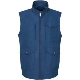 Steppweste BUGATTI, Herren, Gr. 58, blau (marine), 100% Polyester, regular fit, ohne Ausschnitt, Westen Steppweste, mit wasserabweisender Funktion