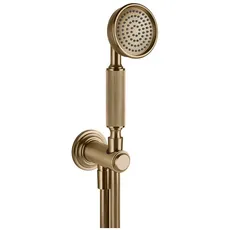 Gessi Venti20 Brause-Set mit Wandanschlussbogen, mit Halterung, Schlauch und Handbrause, Wandmontage, 1/2 Anschluss, 65123, Farbe: Warm Bronze gebürstet PVD