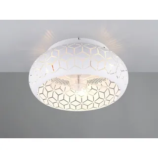 meine wunschleuchte Skandinavische LED Deckenlampe mit Ventilator und Fernbedienung Weiß matt, Ø50cm