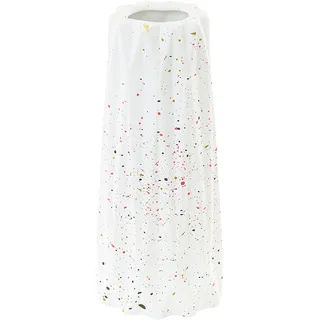 Beliani Blumenvase Steinzeug weiß Amaliada