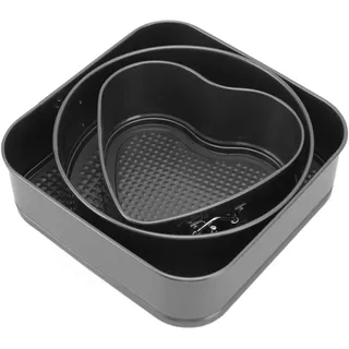Fockety Springform-Set, Backform aus Karbonstahl, Federschnalle aus Schwarzem Edelstahl für Restaurant für Käsekuchen (24/26/28)