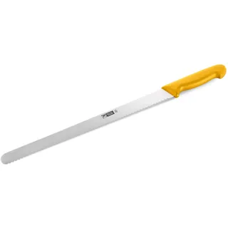 Thermohauser Konditormesser Tortenmesser 36 cm Gelb, rostfrei, einseitiger Wellenschliff, Kunststoffgriff