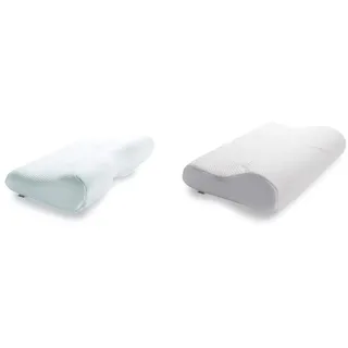 TEMPUR Millennium Kopfkissen Memory Foam, Weiß, XL (54 x 32 x 14/8 cm) & Original Schlafkissen, ergonomisches Nackenstützkissen für Seiten- und Rückenschläfer, Weiß, M (31 x 50 x 10/7 cm)