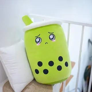 Bubble Tea Plüschtier Boba Plüschtier Plüschpuppen Bubble Tea Hug Pillow, Cartoon Plüschpuppe Grün 2-24 cm
