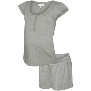 MAMA LICIOUS Mamalicious Mira Lgm Lia Cap Maternity Pyjama - Light Grey melange), - S