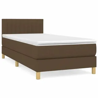 vidaXL Boxspringbett mit Matratze Dunkelbraun 100x200 cm Stoff - Braun