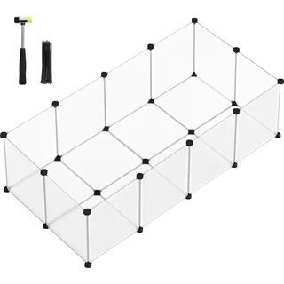 Feandrea Freigehege mit Bodenplatten 143 cm x 73 cm x 46 cm Weiß