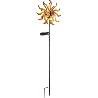 Globo Solarleuchte , Klar, Goldfarben , Metall, Glas , 12x92x22 cm , Ce , mit Schalter , Lampen & Leuchten, Außenbeleuchtung, Solarleuchten