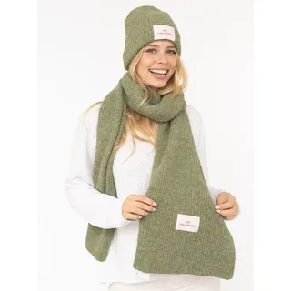 Zwillingsherz Strickschal »"Zwillingsherz Patch"« gerippt, mit Wolle und Patch