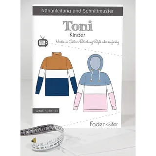 Fadenkäfer Papierschnittmuster Hoodie Toni Kinder