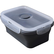 Fackelmann Platzsparende Lunchbox aus Silikon, Kunststoff, grau, 540ml