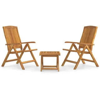 vidaXL 3-tlg. Garten-Lounge-Set Massivholz Teak - Braun