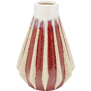 Kare Design Vase Tic Tac, Rot, Deko Vase, Blumenvase, Keramik, handgearbeitet, Unikat, 24 cm (H)