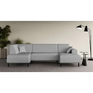 OTTO home Wohnlandschaft U-Form Polyester 3-Sitzer Hellgrau