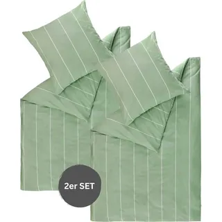 ESPRIT Renforcé Kissenbezüge und Bettwäsche HARPLINES Grün 135 x 200 cm - 2er Set - Grün