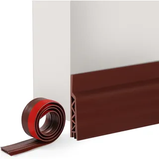 Vinabo Paraspifferi Sottoporta Türdichtung aus Gummi, selbsthaftend, Dichtungsstreifen für Zugluftstopper, Unterseite, schalldämmend, staubdicht, stoßfest (100 cm x 5 cm, Weiß), braun (Packung mit 5)