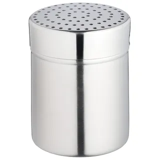KitchenCraft Stainless Puderzucker-Spender, Mehldose, mittelgroße Löcher, Edelstahl, 9 cm
