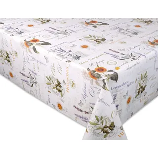 BEAUTEX Wachstuchtischdecke Provence rund 140 abwaschbar Outdoor