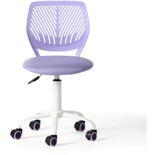 FurnitureR Bürostuhl für Jugendliche, Arbeitsstuhl ohne Armlehnen, höhenverstellbar, eleganter Studienstuhl für Zuhause und Büro, Violett Morandi