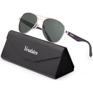 Verdster damen pilotenbrille polarisierte frauen-sonnenbrillen Horizon schwarz gläser - Schwarz