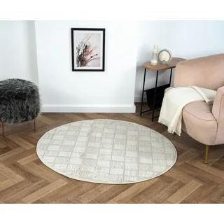 Myflair My House Kurzflorteppich 120 x 120 cm Beige/Weiß