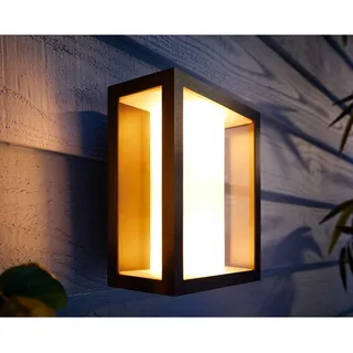 Philips Außenwandleuchte Aluminium 24,0 cm spritzwassergeschützt, dimmbar schwarz
