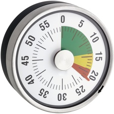 TimeTex Zeitdauer-Uhr Automatik Compact - Ampel-Scheibe rot gelb grün - mit Magnet - zeigt Restzeit an - Durchmesser 78 mm - läuft ohne Batterien - 61967