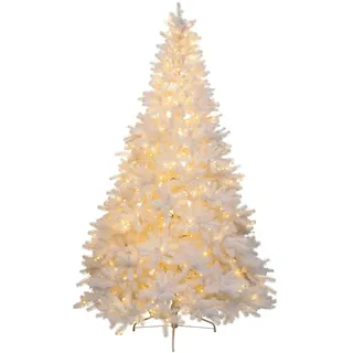 Künstlicher Tannenbaum 210cm mit 450 LED 1829 Spitzen PE weiß