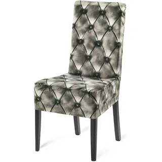 Cesterfield Stuhlhusse grau-braun