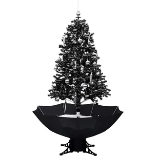 vidaXL Weihnachtsbaum Schneiender Mit Schirmfuss Schwarz 170 Cm Pvc , Kunststoff , 170 cm , Dekoration, Weihnachtsdekoration, Christbäume & Zubehör