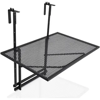 Costway Balkonhängetisch klappbar schwarz , Schwarz , Metall , 60.5x82.5x40.5 cm , Gartenmöbel, Gartentische, Balkontische