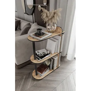 Hanah Home Moderner Beistelltisch aus Eiche, 24 x 82 x 8 cm | 100% MDF mit Beinen aus gepresstem Kraftpapier | Skandinavisches Design für stilvolle Räume