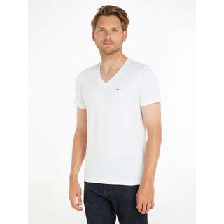 Tommy Jeans Herren T-Shirt TJM ORIGINAL V-Ausschnitt Weiß classic white, M