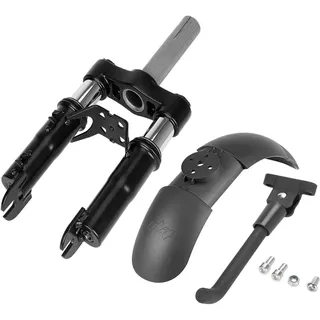 Vorderradfederungskit, Stoßdämpfer für E-Scooter, mit Vorderem Kotflügel und Standfuß, kompatibel mit F20 F25 F30 F40 F2 F2 Plus, Schwarz