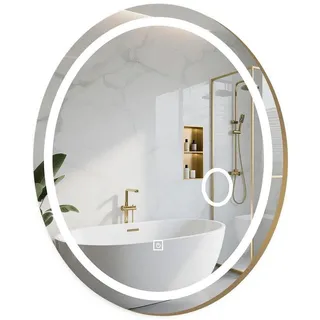 Costway Badezimmerspiegel oval golden