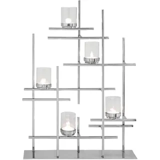 Fink Teelichthalter »PALADIN«, (1 St.), Dekoleuchter, 5-flammig, aus Edelstahl, Höhe ca. 70 cm