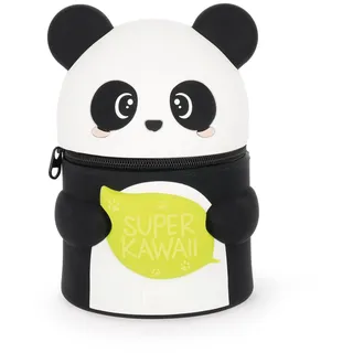 Legami - Super Kawaii Panda Federmäppchen für bis zu 100 radierbare Stifte, weiches Silikon, 13 x 19 x 13 cm